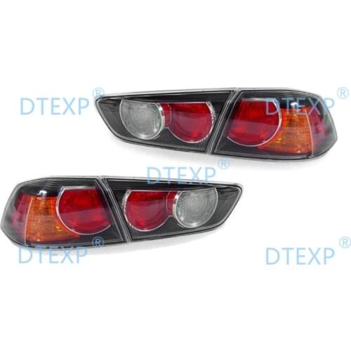 2 Pieces Tail Light for Lancer Ex Side Lamps for EVO 10 Rear Brake Black Lights Turn Signal Lamp with Bulb for GT fortis