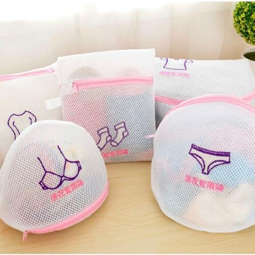 Protecting Mesh Bag laundry Basket Sock Underwear Washing Lingerie Wash Thickened Double Layer Zippered Mesh Laundry Bag Hot