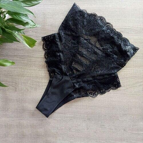 Womens Fashion Sexy High Waist Lace Panties Hollow Out Underwear Thong