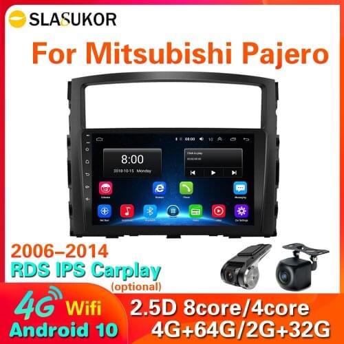 4G LTE 64 Rom Android 10 For Mitsubishi PAJERO 4 2006 - 2014 Car Radio Multimedia Video Player Navigation GPS 2 Din BT Head Unit