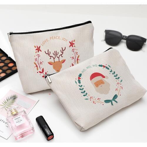 5pcs Christmas Women Travel Cosmetic Bag Makeup Bag Handbag Female Zipper Purse Small Cosmetic Bag Travel Beauty Organizer Pouch