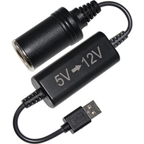 Boost Converter Adapter Wired 5V USB Port To 12V Car Cigarette Lighter Socket Power Cord Transformer Cable