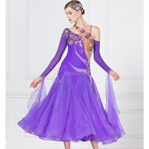 Ballroom dress woman purple ballroom dresses dance customize ballroom dress competition lycra