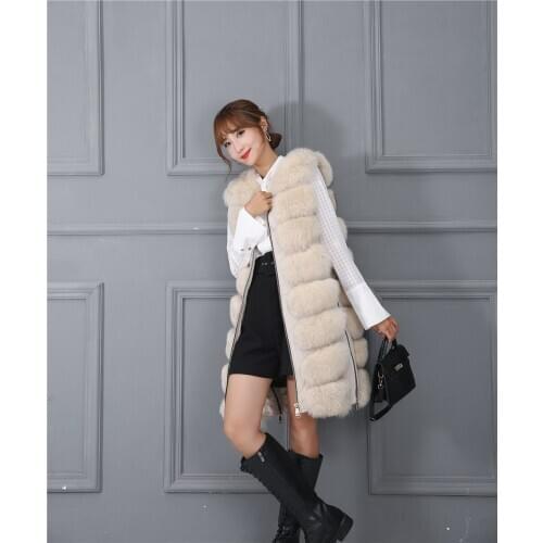 Bzoosio Fashion Plus Size Womens Ladies Sleeveless Color Waistcoat Solid Winter Loose Faux Fur Vest Coat Oversize Jacket
