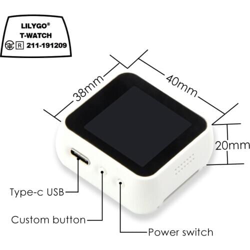 LILYGO TTGO T-Watch Programmable Wearable Environmental Interaction WiFi Bluetooth Lora ESP32 Capacitive Touch Screen