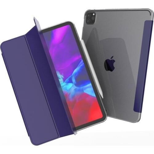 IPad Pro 12.9 Case 2020/2018 with Pencil Holder Trifold Stand, Ultra Slim Smart Magnetic Cover with Soft TPU,Auto Wake/Sleep 4th