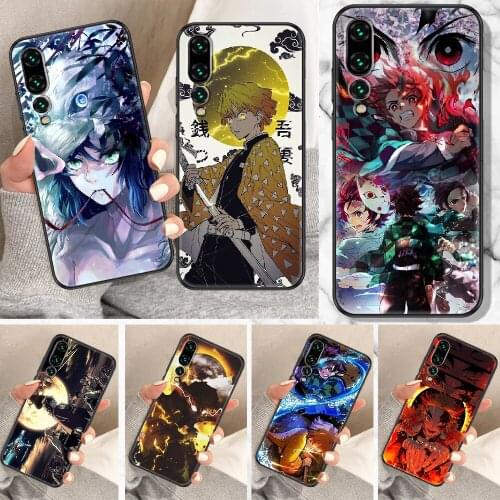 Demon Slayer Anime Phone Case For Huawei P Mate P10 P20 P30 P40 10 20 Smart Z Pro Lite black tpu cell cover trend prime painting