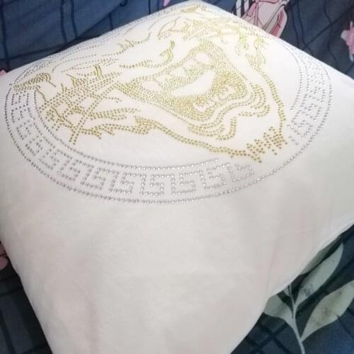 Decorative Pillow Lion Swan Cushion Bling Crystal Diamond Ironing Short Plush Cushion for Car Sofa Home