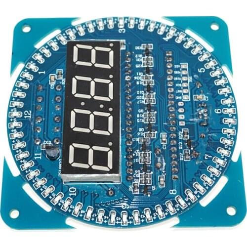 DS1302 Rotating Red LED Clock Display Alarm Temperature DIP DIY Alarm Clock
