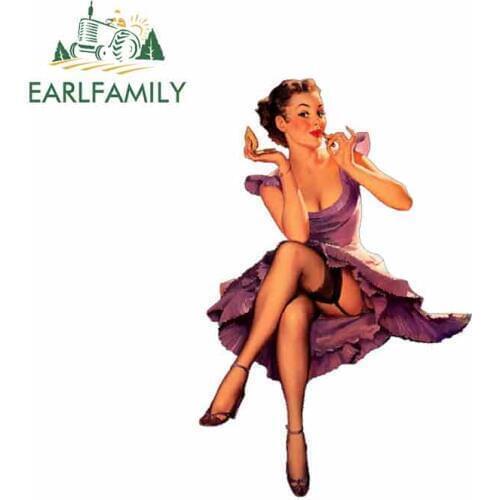EARLFAMILY 13cm x 8.9cm Personality Pin Up Girl RC Airplane Sticker Decal Motorcycle Car Stickers Waterproof