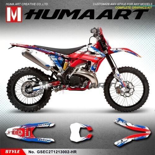HUMAART MX Graphics Custom Sticker Kit Adhesives for Gas Gas EC 125 200 250 300 E Racing Guillaume REPLICA 2T 2012 2013, Red