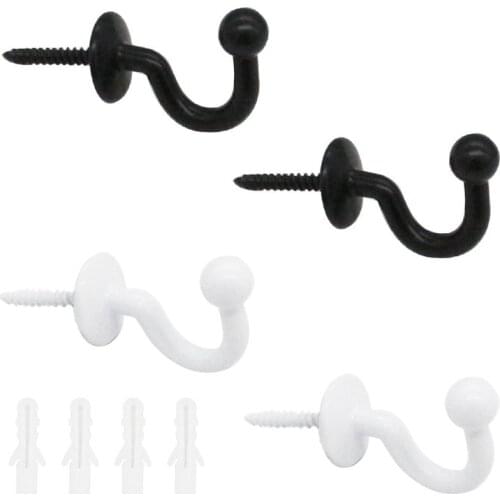 Alloy Hooks for Hanging Wall Hanger Hook with Screw Black White Colors Available Belt/tie Hanger Organizer Kitchen Accessories