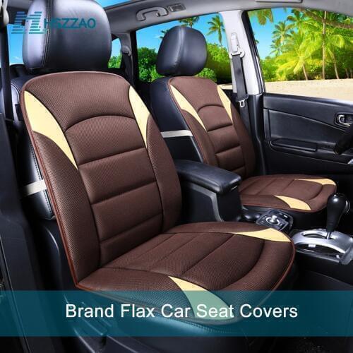 Flax Car Seat Cover Protector Front Seat Back Cushion Pad Mat Auto Front Automotive interior Styling For Toyota Camry 40 RAV4 La