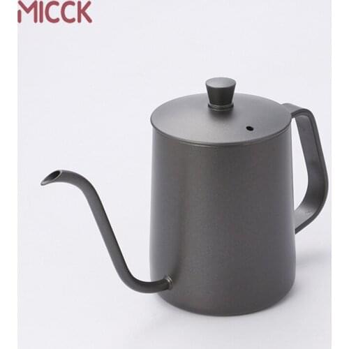 MICCK Durable 304 Stainless Steel Long Narrow Coffee Maker Metal Mocha Coffee Tea Pot Coffee Bean Make Espresso Percolator Tools