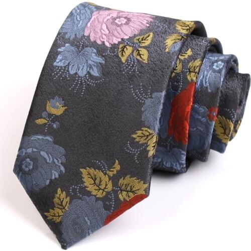 Mens Fashion Casual Floral Jacquard 7CM Tie High Quality Gentleman Business Neck Tie For Men Business Suit Work Necktie