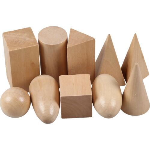 5 pack Wooden Montessori Mystery Bag Geometry Blocks Set Educational Cognitive Toys