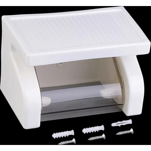 Wall Mounted Plastic Waterproof Toilet Bathroom Tool Roll Paper Tissue Holder