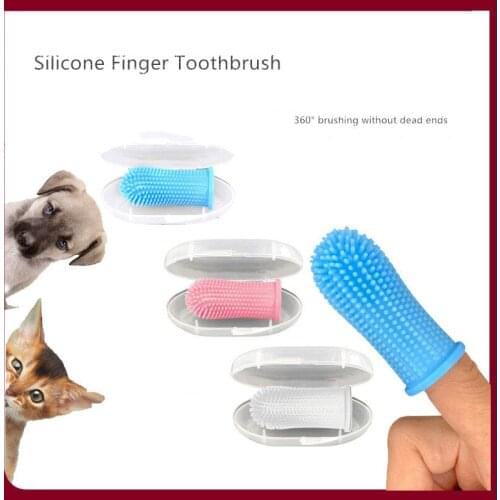 New Soft Silicone Pet Finger Tooth Brush Dog Toothbrush for Pet Dog Cat Cleaning Supplies Pets Dog Bad Breath Care Clean Tools