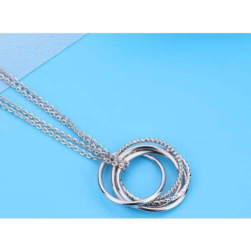 New Fashion Women Necklace Korean Trendy Round Clavicle Chain Female Sweater Chain Wholesale Delicate Choker Hip Hop Pendant