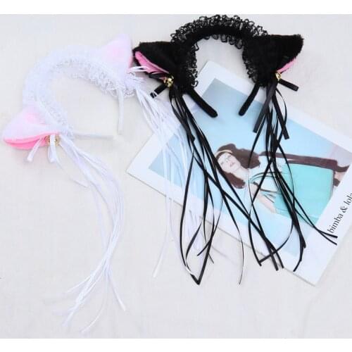 New loli hair accessories lovely lace cats ear hair band bell hair band Lolita style adult childrens headdress hair band