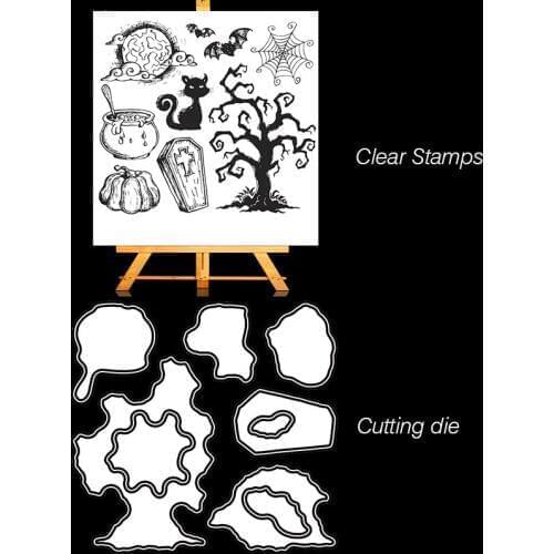 ZhuoAng Halloween Clear Stamps For DIY Scrapbooking/Card Making Decorative Silicon Stamp Crafts