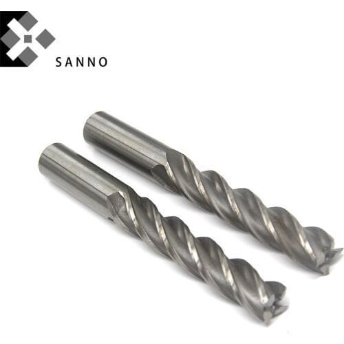 Straight shank end mills 20mm / 25mm HSS 4flutes milling cutter with long cutting parts