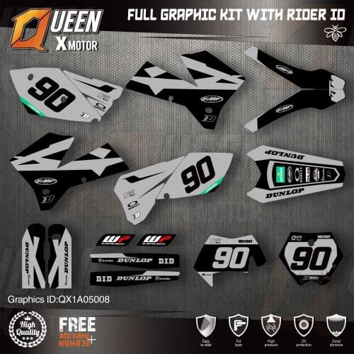 QUEEN X MOTOR Custom Team Graphics Decals Stickers Kit For KTM 2005 2006 SX SXF , 2005 2006 2007 EXC XC-W EXC-F 008