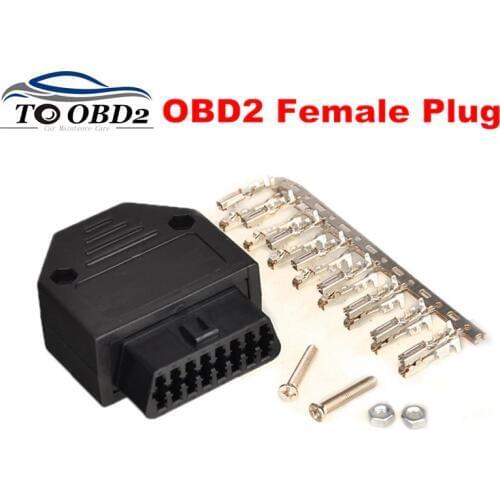OBD Connector Plug+Shell+Terminal+Screw OBD2 16Pin Connector Female Diagnostic Tool Works Multi-Cars free shipping