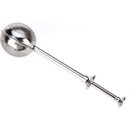 Convenient Tea Ball Stainless Steel Tea Infuser Silver Push Style Tea Leaf Bag Holder Coffee Punch Filter For Teaware Gift