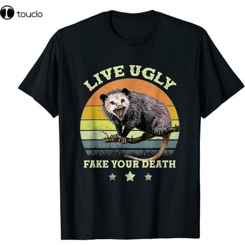 Vintage Live Ugly Fake Your Death Opossum Funny T-Shirt Vintage Men Gift Tee Tee Shirt