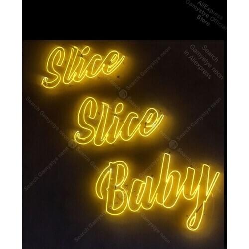 Neon Sign for Slice Slice Baby Neon Bulb sign handcraft Real Glass Light Bulbs Display Letrero neon Eagles Neon Sign lampe neon