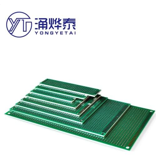 YYT 15PCS PCB Circuit Breadboard Universal Stripboard Veroboard 2X8 3X7 4X6 5X7 6X8 7X9 9X15CM Mixed green oil Double-side board