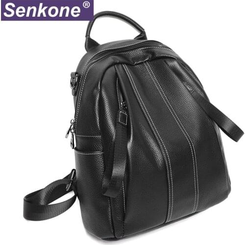 2021 High Quality Genuine Leather Backpacks Women Travel Backpack Large School Bags For Teenage Girls Shoulder Bag Mochilas