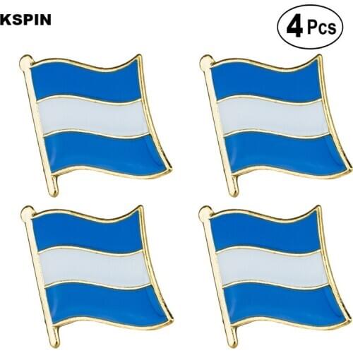 Bule White Blue Bow Lapel Pin Flag badge Brooch Pins Badges 4pcs