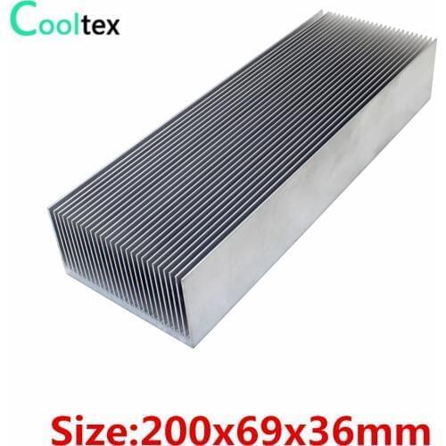 10pcs/lot) 200x69x36mm Aluminum heatsink Heat Sink radiator for chip LED Electronic cooler cooling