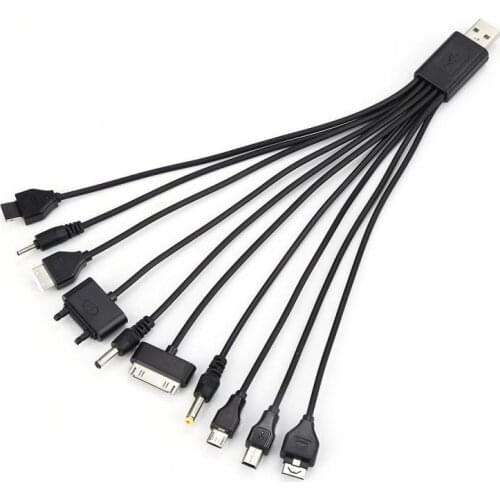 10 In 1 USB Data Transfer Charging Cable Multi-function 10 Interfaces Adapter For Laptop PC Computer Mobile Phone Wire Cord