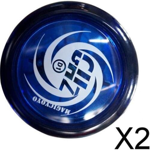 2x D1 Spin Ball Professional YoYo Size E Bearing with String Blue
