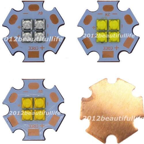 3V 6V 12V Original Cree XTE XT-E White Royal Blue 4W-20W High Power Led on 20mm Copper PCB Flashlight