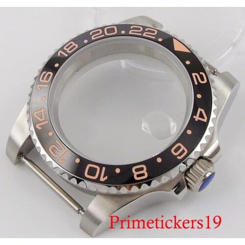 40mm sapphire crystal stainless steel watch case fit NH35 NH36 movement men watch glass case back