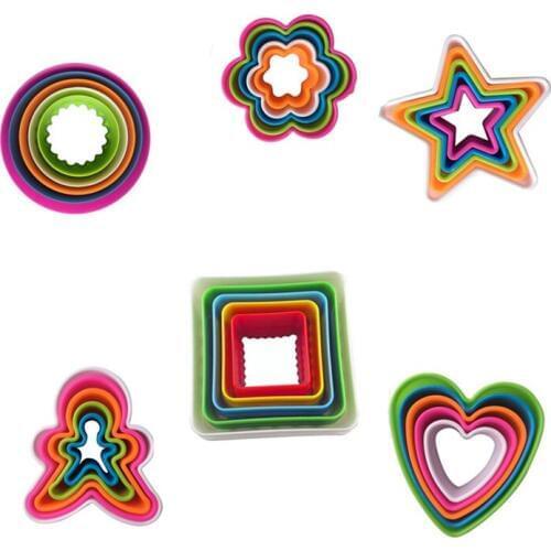 6 types Plastic Cookie Mold Plastic Fondant Cutter Cake Mold Fondant Mold Fondant Cake Decorating Tools