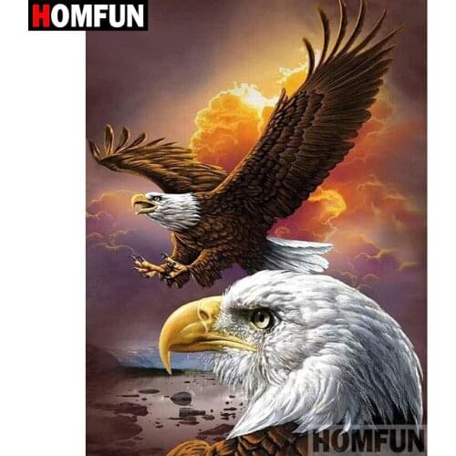 HOMFUN 5D DIY Diamond Painting Full Square/Round Drill "Animal eagle" 3D Embroidery Cross Stitch gift Home Decor A00509