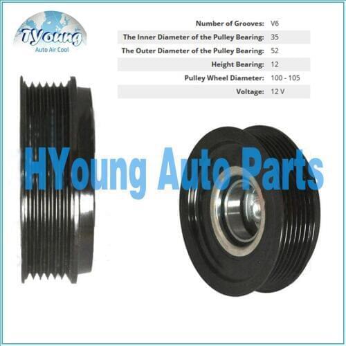 Car a/c clutch 12v 105mm 6PK fit for Mercedes Benz Auto air conditioning Compressor clutch , bearing size 52*35*12 mm