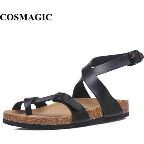 COSMAGIC Fashion Cork Sandals 2021 New Women Casual Summer Beach Gladiator Non-slip Buckle Strap Sandalias Shoe