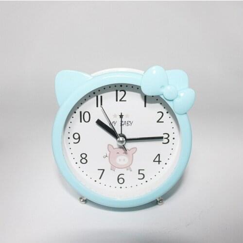 Childrens alarm clock Bedroom decorations Cartoon alarm clock Childrens room Kitten pink alarm clock Cute decorations