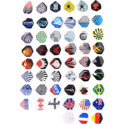150PCS Various colors Dart Flights Dart Flights in 50 Kinds of Patterns Super Value Flights RARE Darts Fin Feather Accessories