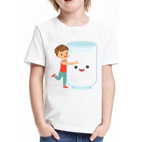 T shirt for girls clothes kawaii cartoon milk cup children clothing tshirt girl water glass graphic t shirts kids clothes boys