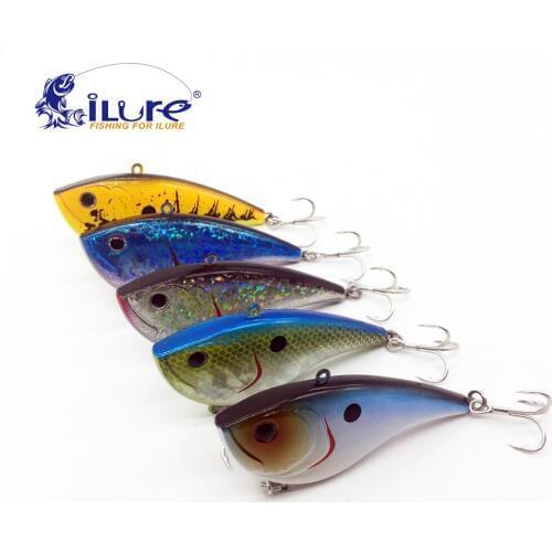 ILure New Sinking Fishing Lure 75mm/20g Crank baits Hard Artificial VIB 3D Eyes Depth Fishing Tackle