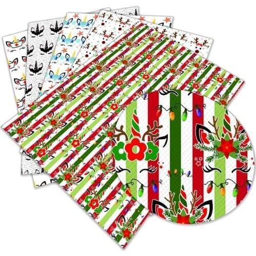 Flower Cartoon Printed Faux Leather A4 22x30cm for Bow Synthetic Leather DIY Decoration Crafts L260