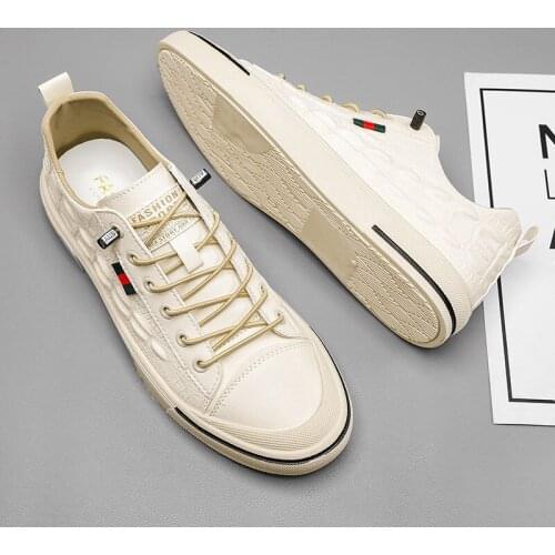 2021 New Men Shoes Casual Imitation Leather Flat Shoes Lace-up Low Top Male Sneakers Tenis Masculino Adulto Shoes