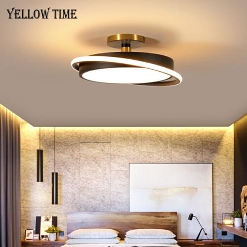 Round LED Chandeliers Simple Indoor Lighting Fixtures For Living room Bedroom Dining room Kitchen Black&White Ceiling Chandelier